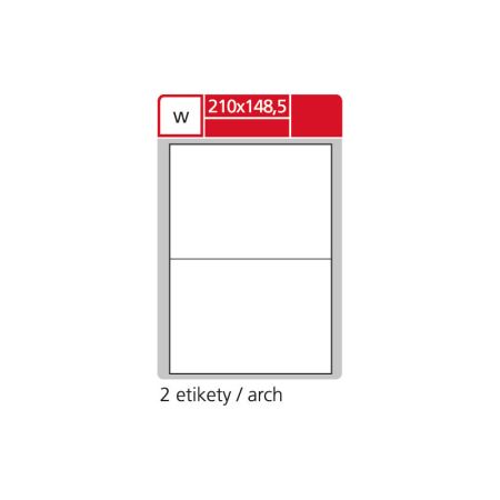 Print etikety A4 pro laserový a inkoustový tisk - 210 x 148,5 mm (2 etikety / arch ) / transparentní polyester. folie bílá Print etikety A4 pro laserový a inkoustový tisk - 210 x 148,5 mm (2 etikety / arch ) / transparentní polyester. folie bílá