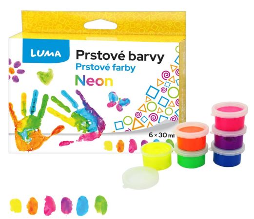 Prstové barvy neon - 6 ks x 30ml