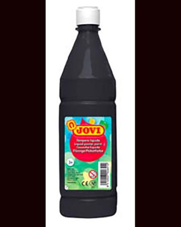 Tekuté temperové barvy JOVI v lahvi - 1000 ml / černá