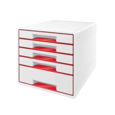 Zásuvkový box Leitz WOW - 4+1 zásuvky / červená Zásuvkový box Leitz WOW - 4+1 zásuvky / červená