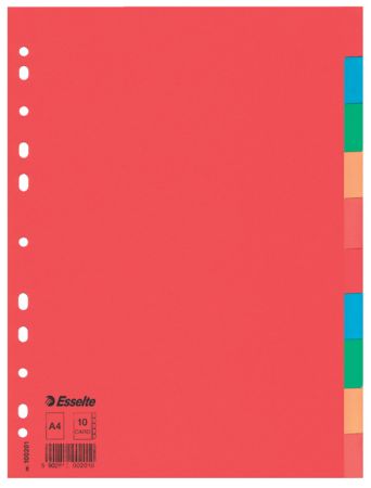 Rozdružovač A4 kartonový Esselte -  barevný / 10 listů