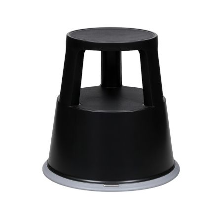 Pojízdná kovová kruhová stolička - černá Pojízdná kovová kruhová stolička - černá