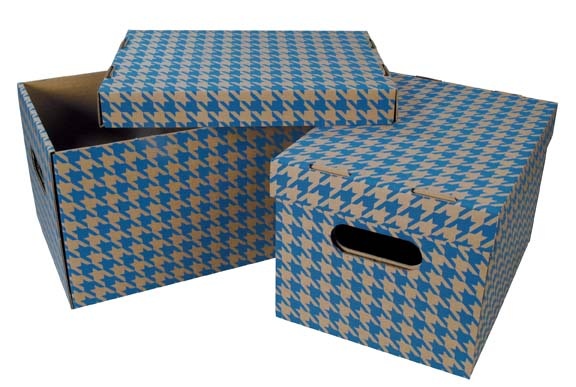 Krabice Emba úložná s víkem A4 /  30 x 22,5 x 20 cm /  modrá