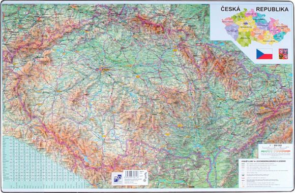 Pracovní podložky dekorované - jednostranná / mapa Česká republika