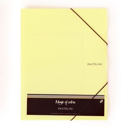 Spisové desky A4 s gumou PASTELINI - žlutá