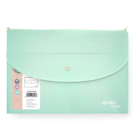 Spisové desky se zipemSpoko ReLeaf Soft touch - A5+ / mentolová Spisové desky se zipemSpoko ReLeaf Soft touch - A5+ / mentolová