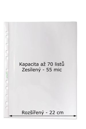 Závěsný obal - A4 čirý / 55 my / 100 ks