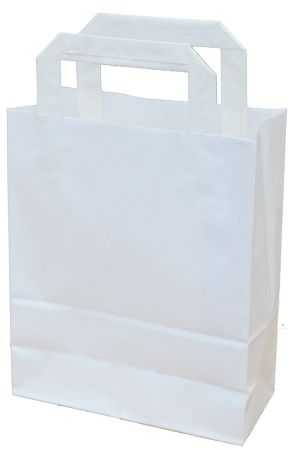Tašky papírové kraft plochá ucha - 180 x 80 x 250 mm