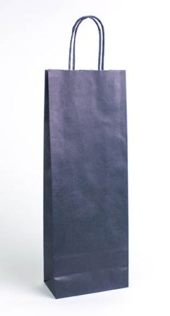 Taška na láhev papírová - modrá / 14 x 8 x 39 cm