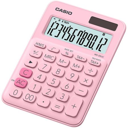 Kalkulačka Casio MS 20UC displej 12 míst / růžová