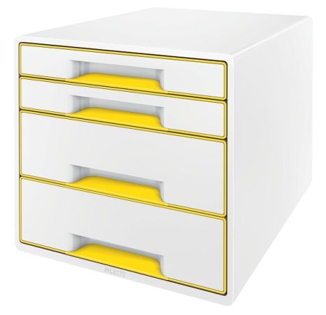 Zásuvkový box Leitz WOW - 2+2 zásuvky / žlutá