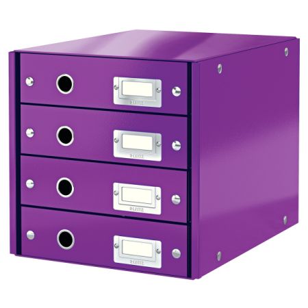 Zásuvkový box Leitz Click & Store - 4 zásuvky / purpurová