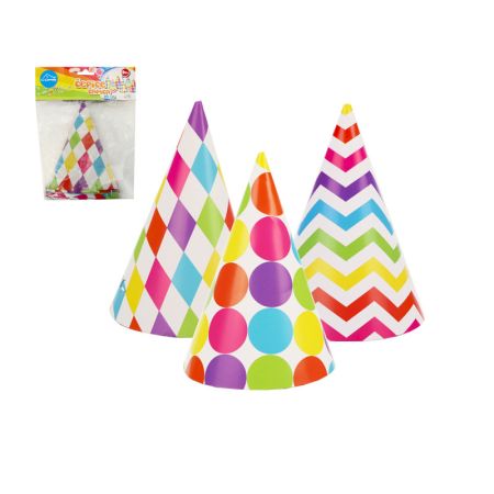 Kloboučky papírové party - 6 ks