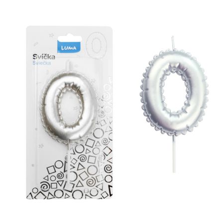 Svíčka dortová č. 0 - stříbrná