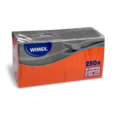 Wimex papírové ubrousky koktejlové oranžové 2-vrstvé 24 cm x 24 cm 250ks Wimex papírové ubrousky koktejlové oranžové 2-vrstvé 24 cm x 24 cm 250ks
