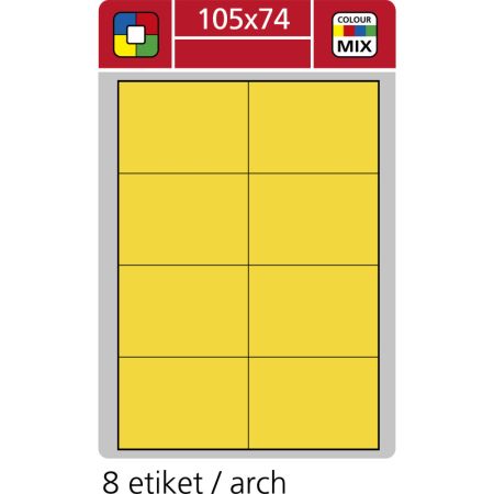 Print etikety A4 pro laserový a inkoustový tisk - 105 x 74 mm (8 etiket/ arch) žlutá Print etikety A4 pro laserový a inkoustový tisk - 105 x 74 mm (8 etiket/ arch) žlutá