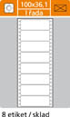 Tabelační etikety s vodící drážkou - 100 x 36,1 mm jednořadé 4000 etiket / 500 skladů