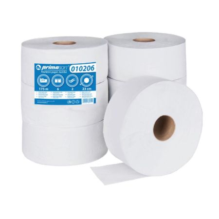 Papír toaletní PrimaSoft Jumbo bílý - průměr 230 mm Papír toaletní PrimaSoft Jumbo bílý - průměr 230 mm