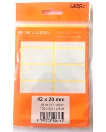 Samolepicí etikety v sáčku - 42 x 20 mm / 100 etiket