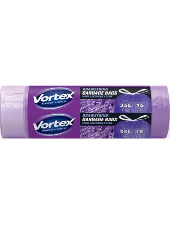 Pytle do koše Vortex stahovací - 55x80 cm / 35l / 15ks / s vůní levandule