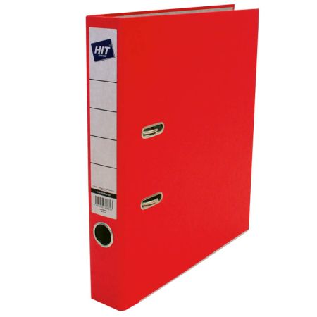 Pořadač A4 pákový prešpán Hit Office - hřbet 5 cm / červená Pořadač A4 pákový prešpán Hit Office - hřbet 5 cm / červená