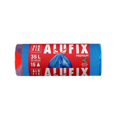 Pytle do koše Alufix Premium stahovací - 60x50cm / 35l / 26my / 15ks / modrá