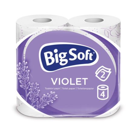 Papír toaletní Big Soft Violet - dvouvstvý / bílá Papír toaletní Big Soft Violet - dvouvstvý / bílá
