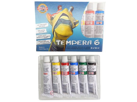 Temperové barvy - 6 barev / tuby 16 ml Temperové barvy - 6 barev / tuby 16 ml