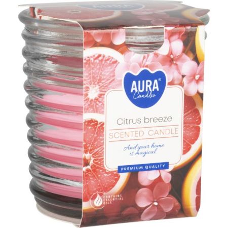 Vonná svíčka vroubkované sklo - Citrus Breeze Vonná svíčka vroubkované sklo - Citrus Breeze