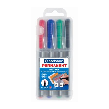 Popisovač Centropen Permanent 2836 B / sada 4 ks Popisovač Centropen Permanent 2836 B / sada 4 ks