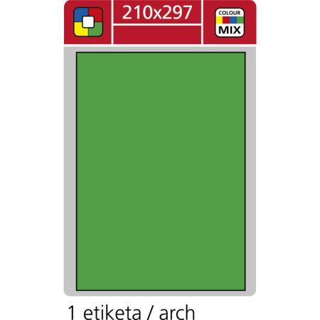 Print etikety A4 pro laserový a inkoustový tisk - 210 x 297 mm (1 etiketa/ arch) zelená Print etikety A4 pro laserový a inkoustový tisk - 210 x 297 mm (1 etiketa/ arch) zelená