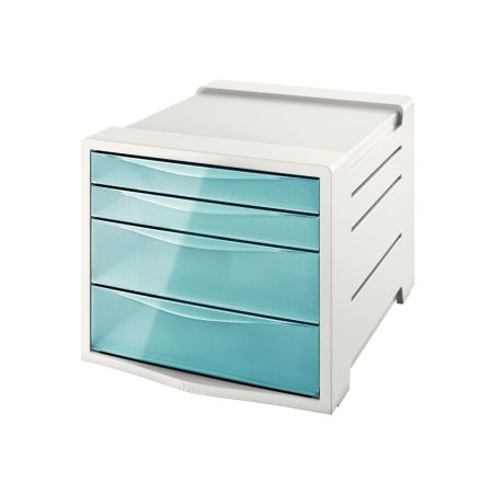 Zásuvkový box Colour´Ice - ledově modrá / 2+2 zásuvky Zásuvkový box Colour´Ice - ledově modrá / 2+2 zásuvky