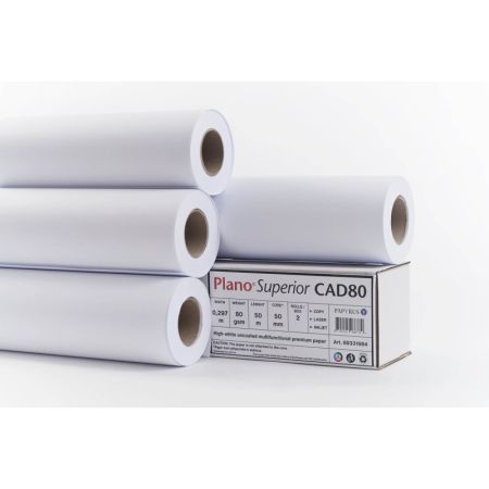 Plotrový papír v roli Plano Superior - 297 mm x 50 m x 50 mm / 80 g Plotrový papír v roli Plano Superior - 297 mm x 50 m x 50 mm / 80 g