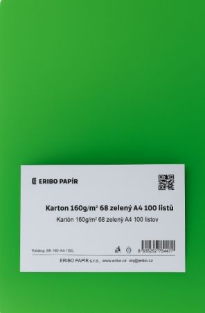 Barevný karton - A4 / 160 g / zelená