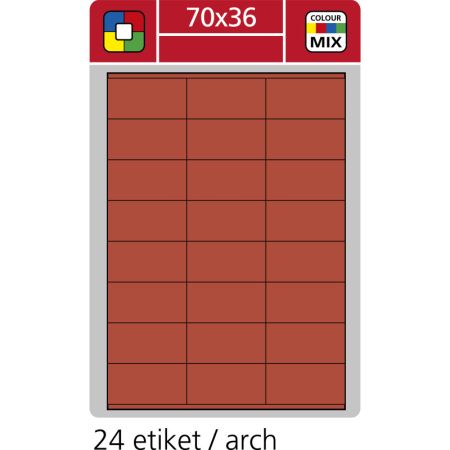 Print etikety A4 pro laserový a inkoustový tisk - 70 x 36 mm (24 etiket/ arch) červená Print etikety A4 pro laserový a inkoustový tisk - 70 x 36 mm (24 etiket/ arch) červená