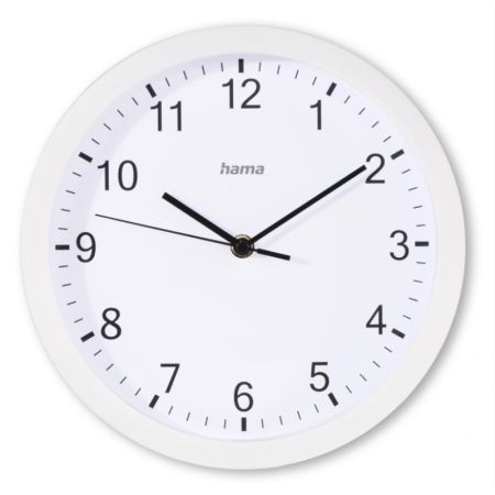 Nástěnné hodiny Hama Elba bílé / tichý chod / průměr 25 cm