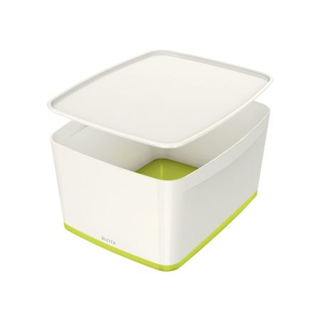 Organizační box MyBox - s víkem L / bílo - zelená Organizační box MyBox - s víkem L / bílo - zelená