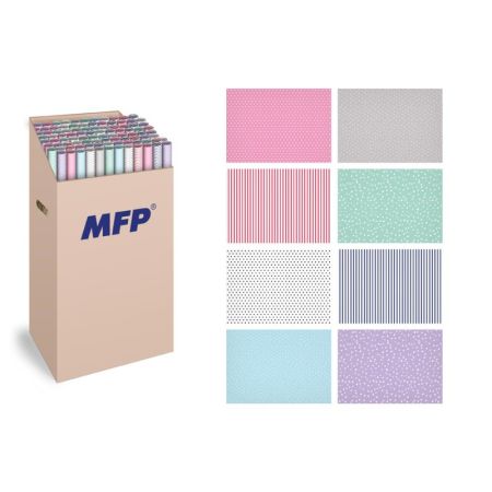 Dárkový balicí papír - 100 x 70 / 2 role / mix proužky a puntíky