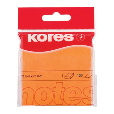 Samolepicí bloček Kores neon - oranžová