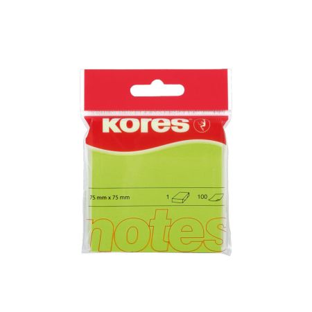 Samolepicí bloček Kores neon - zelená