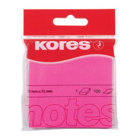 Samolepicí bloček Kores neon - růžová