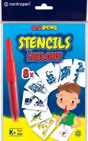 Šablony pro foukací fixy Centropen 9996 - K / motivy pro kluky Šablony pro foukací fixy Centropen 9996 - K / motivy pro kluky