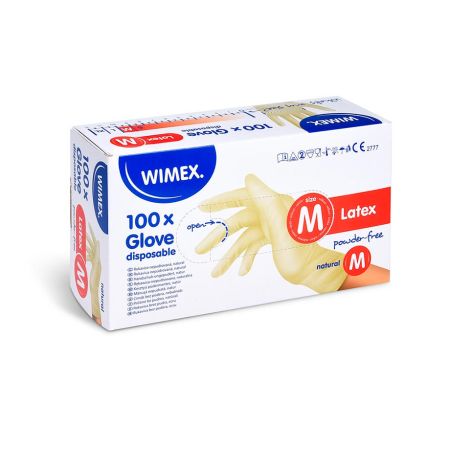Ochranné rukavice latexové - nepudrované / velikost M / 100 ks