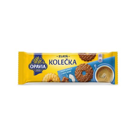Opavia Zlaté Kolečka s kokosem polomáčené sušenky 146g Opavia Zlaté Kolečka s kokosem polomáčené sušenky 146g