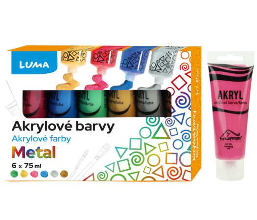 Akrylová barva LUMA - 6 barev / metalické