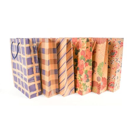 Tašky papírové Craft Ornament - velká / 240 x 80 x 330 mm