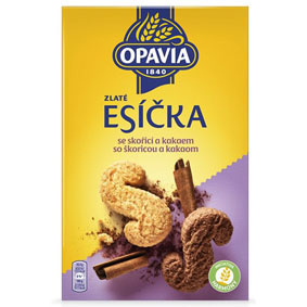 Opavia Zlaté Esíčka sušenky se skořicí a kakaem 220g