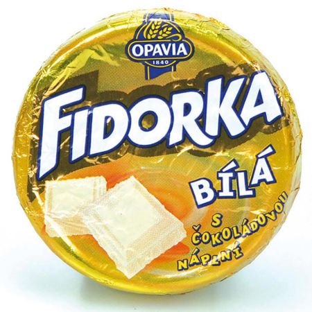 Opavia Fidorka Bílá s čokoládovou náplní, 30g