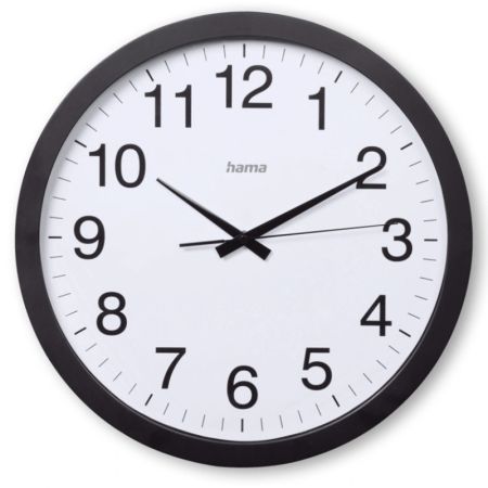 Nástěnné hodiny Hama Jumbo Aruba tiché / černé / průměr 40 cm Nástěnné hodiny Hama Jumbo Aruba tiché / černé / průměr 40 cm