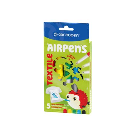 Foukací fixy Centropen AirPens TEXTILE 1539 - na textil / sada 5 ks